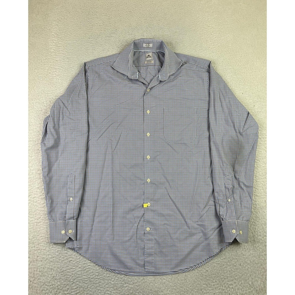 Peter Millar Shirt Mens 16 Long Sleeve Plaid Nanoluxe Easycare Dress Shirt